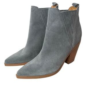 MARC FISHER Gadri Bootie in Gray Suede, 3.5" Heel Ankle Boots Women's Size 8